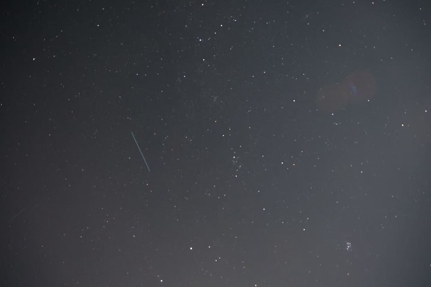 A starry night sky photographed while watching meteors in Banff